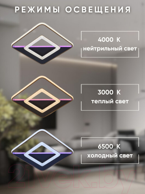 Потолочный светильник Aitin-Pro B8817B/460x460 (черный/золото PBP)