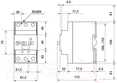 Автоматический выключатель пуска двигателя КС ПРК-80 16-25А / 92223