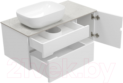 Тумба под умывальник Misty Роял 100 / П-Роя-01100-011П2Я (подвесная, белый)