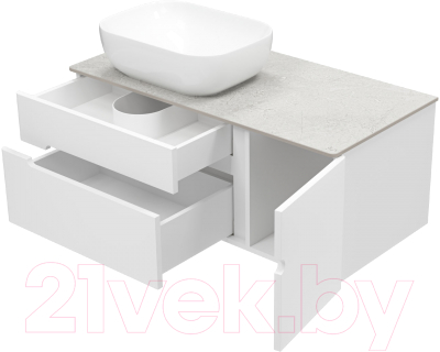 Тумба под умывальник Misty Роял 100 / П-Роя-01100-011П2Я (подвесная, белый)