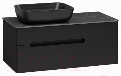 Тумба под умывальник Misty Роял 100 / П-Роя-01100-021П2Я (подвесная, черный) - фото