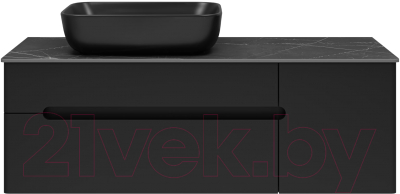 Тумба под умывальник Misty Роял 120 / П-Роя-01120-021П2Я (подвесная, черный) - фото