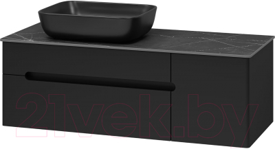 Тумба под умывальник Misty Роял 120 / П-Роя-01120-021П2Я (подвесная, черный)