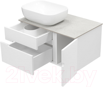 Тумба под умывальник Misty Роял 80 / П-Роя-01080-011П2Я (подвесная, белый)