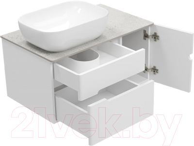 Тумба под умывальник Misty Роял 80 / П-Роя-01080-011П2Я (подвесная, белый)