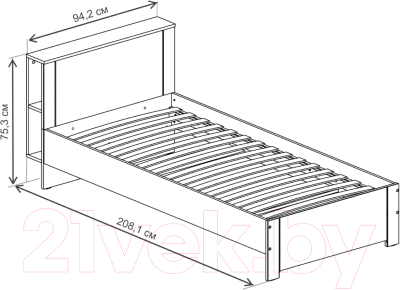 Односпальная кровать Mobi Джастин 11.54 90x190