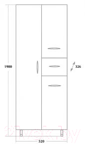 Шкаф-пенал для ванной Onika Модерн 52.10У (405208)