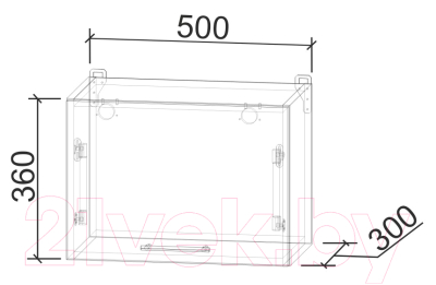 Шкаф под вытяжку Интерлиния Мила Лайт ВШГ50-360