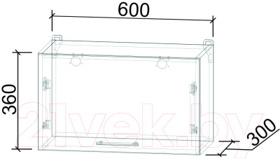 Шкаф под вытяжку Интерлиния Мила Лайт ВШГ60-360