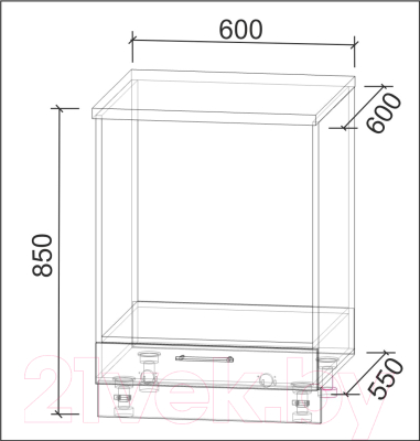 Шкаф под духовку Интерлиния Мила Лайт НШ60д (антрацит)