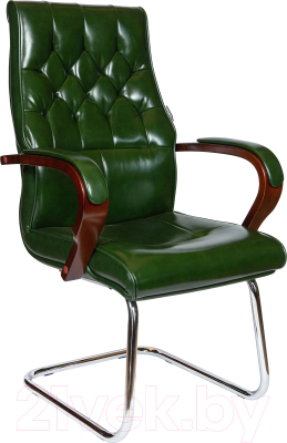 Кресло офисное Norden Боттичелли CF / P2338B-L09 (зеленая глянцевая кожа) - фото