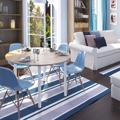 Обеденный стол Millwood Далис 2 (дуб золотой Craft/металл белый)