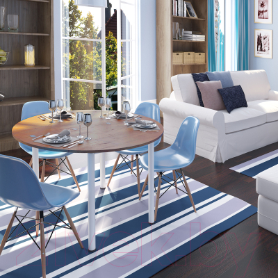 Обеденный стол Millwood Далис 3 (дуб табачный Craft/металл белый)