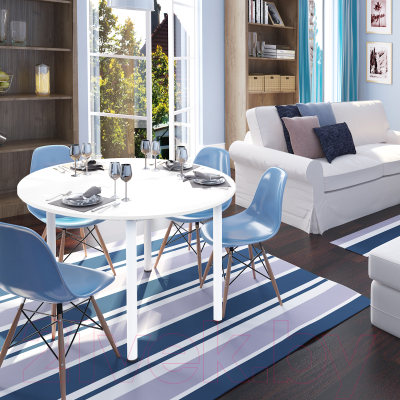 Обеденный стол Millwood Далис 3 (белый/металл белый)