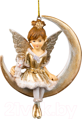 Елочная игрушка Erich Krause Krause Decor. Фея на месяце золотая / 58954 - фото