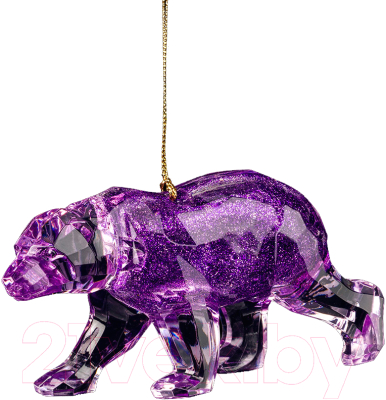 Елочная игрушка Erich Krause Krause Decor. Медведь полярный аметист / 58912 - фото