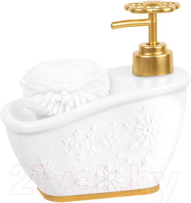 Дозатор для жидкого мыла Elan Gallery Снежинки / 540549 - фото