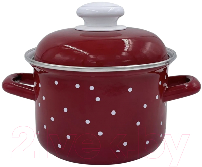 Кастрюля Лысьвенские эмали White Dots С-1615АП2/8Вш - фото