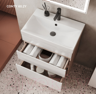 Тумба с умывальником Volna Conty 80.2Y Lake 80 (подвесная)