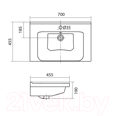 Тумба с умывальником Volna Grey 70.2Y Маринда 70