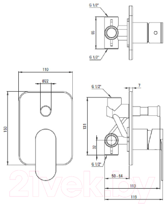 Душевая система со смесителем Deante DEANTE_036W