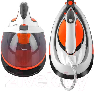 Утюг с парогенератором Endever Delta-350 (белый/черный/оранжевый)