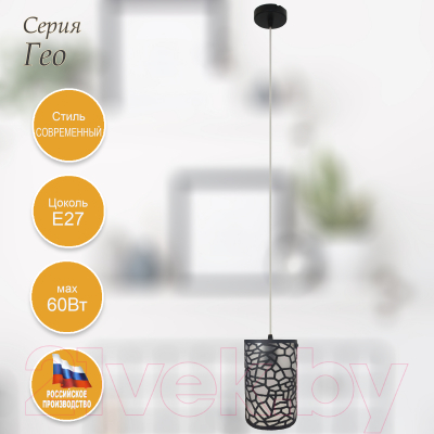 Потолочный светильник Элетех Гео 211 НСБ 01-60-188 Е27 / 1005405266 (черный муар)