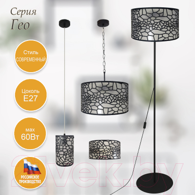 Потолочный светильник Элетех Гео 211 НСБ 01-60-188 Е27 / 1005405266 (черный муар)