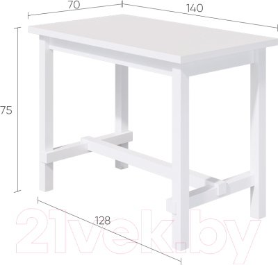 Барный стол Лузалес Толысь 140x80 (белый)