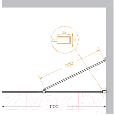 Душевая стенка Cezares LIBERTA-L-1-TB-110-GR-Cr