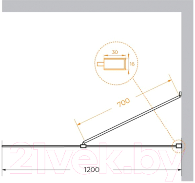 Душевая стенка Cezares LIBERTA-L-1-TB-120-BR-Cr