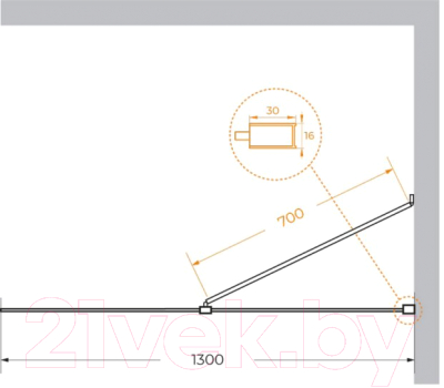 Душевая стенка Cezares LIBERTA-L-1-TB-130-C-NERO