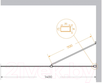 Душевая стенка Cezares LIBERTA-L-1-TB-140-C-NERO