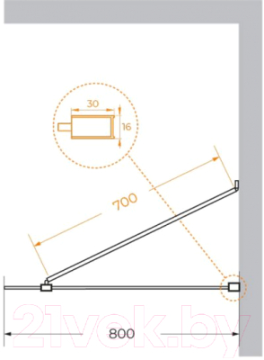 Душевая стенка Cezares LIBERTA-L-1-TB-80-C-Cr
