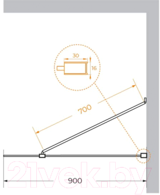 Душевая стенка Cezares LIBERTA-L-1-TB-90-C-NERO