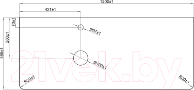 Столешница для ванной Misty Роял 120 / VS03-120
