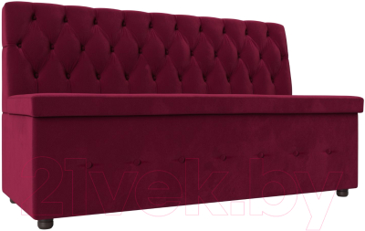 Скамья кухонная мягкая Лига Диванов Вента / 113266 (микровельвет бордовый) - фото