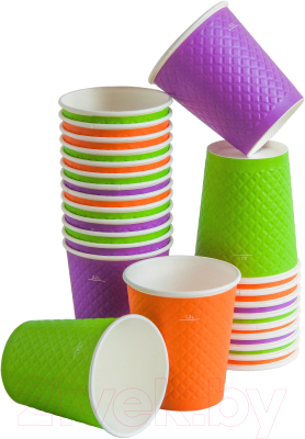 Набор бумажных стаканов Паксервис 250мл / EM80-280 - фото