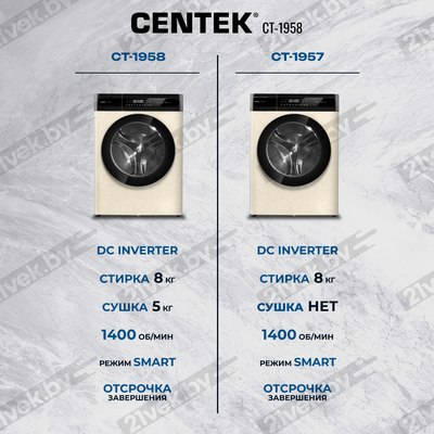 Стирально-сушильная машина Centek CT-1958 (бежевый)