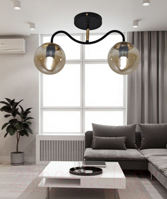 Потолочный светильник Mirastyle MH-1540B/2 BK+FGD