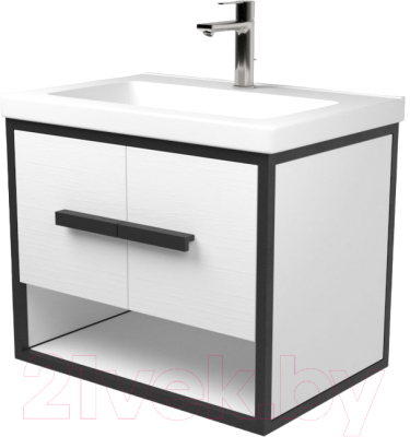 Тумба под умывальник Дабер 009 Тобаго/Эридан/Артвин 60 / Т9.6Т.2.5 (черный/белый) - фото