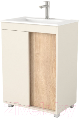 Тумба под умывальник Дабер 013 60 / Т13.6.0.18 (бежевый/дуб бардолино) - фото