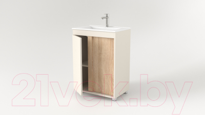 Тумба под умывальник Дабер 013 60 / Т13.6.0.18 (бежевый/дуб бардолино)