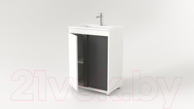 Тумба под умывальник Дабер 013 600 / Т13.6.0.20 (белый древесный/серый)