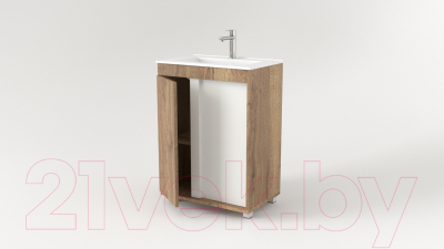 Тумба под умывальник Дабер 013 60 / Т13.6.0.21 (дуб галифакс/белый)