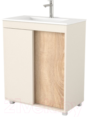 Тумба под умывальник Дабер 013 70 / Т13.7.0.18 (бежевый/дуб бардолино) - фото