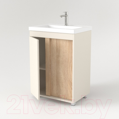 Тумба под умывальник Дабер 013 70 / Т13.7.0.18 (бежевый/дуб бардолино)