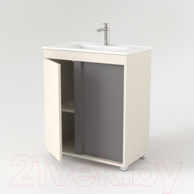 Тумба под умывальник Дабер 013 70 / Т13.7.0.19 (бежевый/серый)