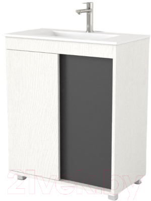 Тумба под умывальник Дабер 013 70 / Т13.7.0.20 (белый древесный/серый) - фото