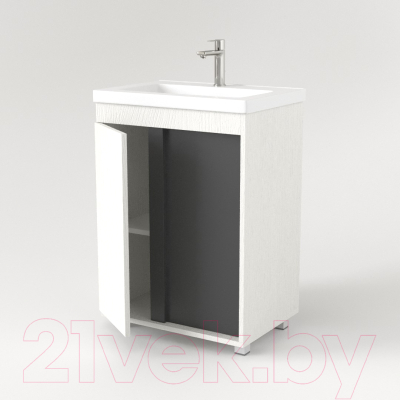 Тумба под умывальник Дабер 013 70 / Т13.7.0.20 (белый древесный/серый)